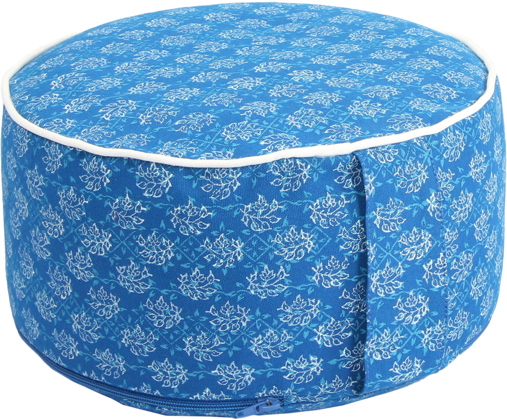 योग ध्यान कुशन ब्लॉक प्रिंटेड - नॉन प्लेटेड