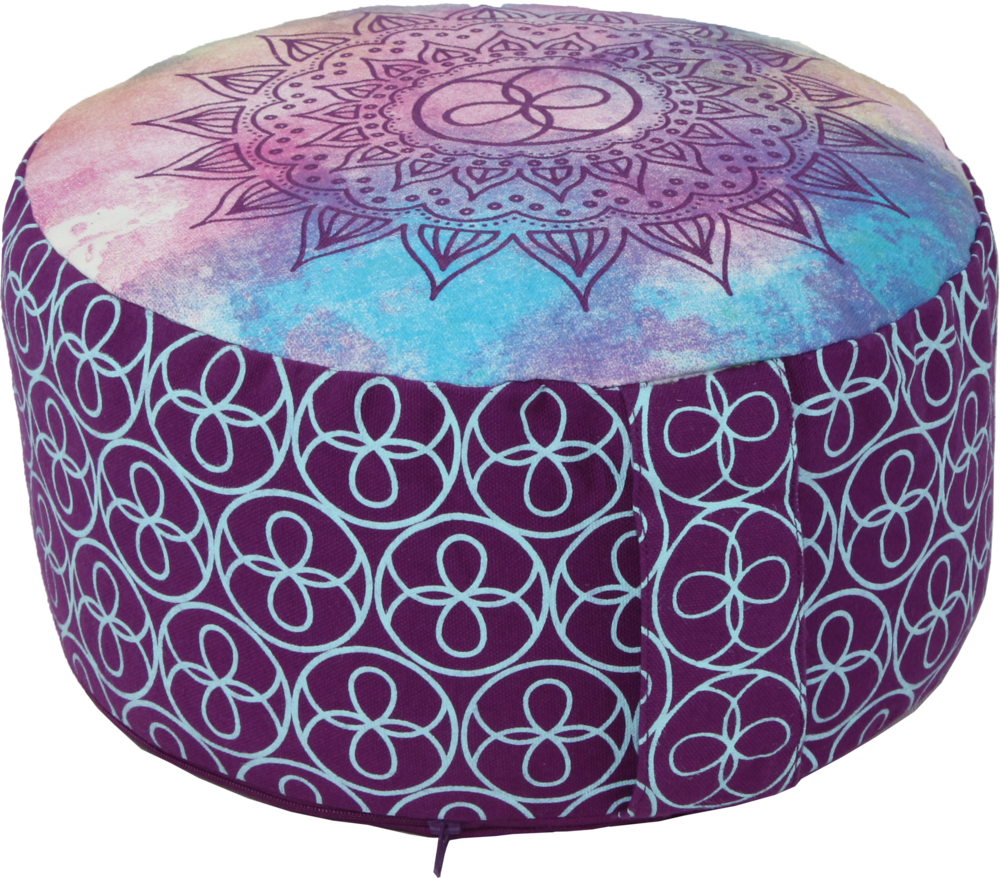 फुल प्रिंटेड डिज़ाइनर योगा मेडिटेशन कुशन नॉन प्लेटेड