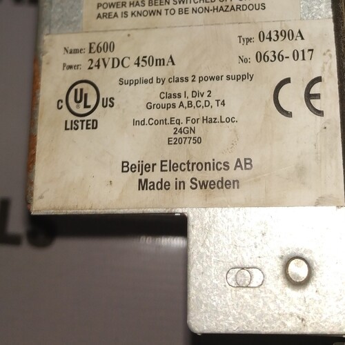 Beijer E600-04390a Hmi
