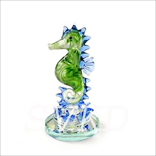 Glass Sea Horse - Handmade Glass Decorative Showpiece | Eco-Friendly, Lightweight, Easy to Clean, Modern Arts Theme, Perfect for Indoor Decoration