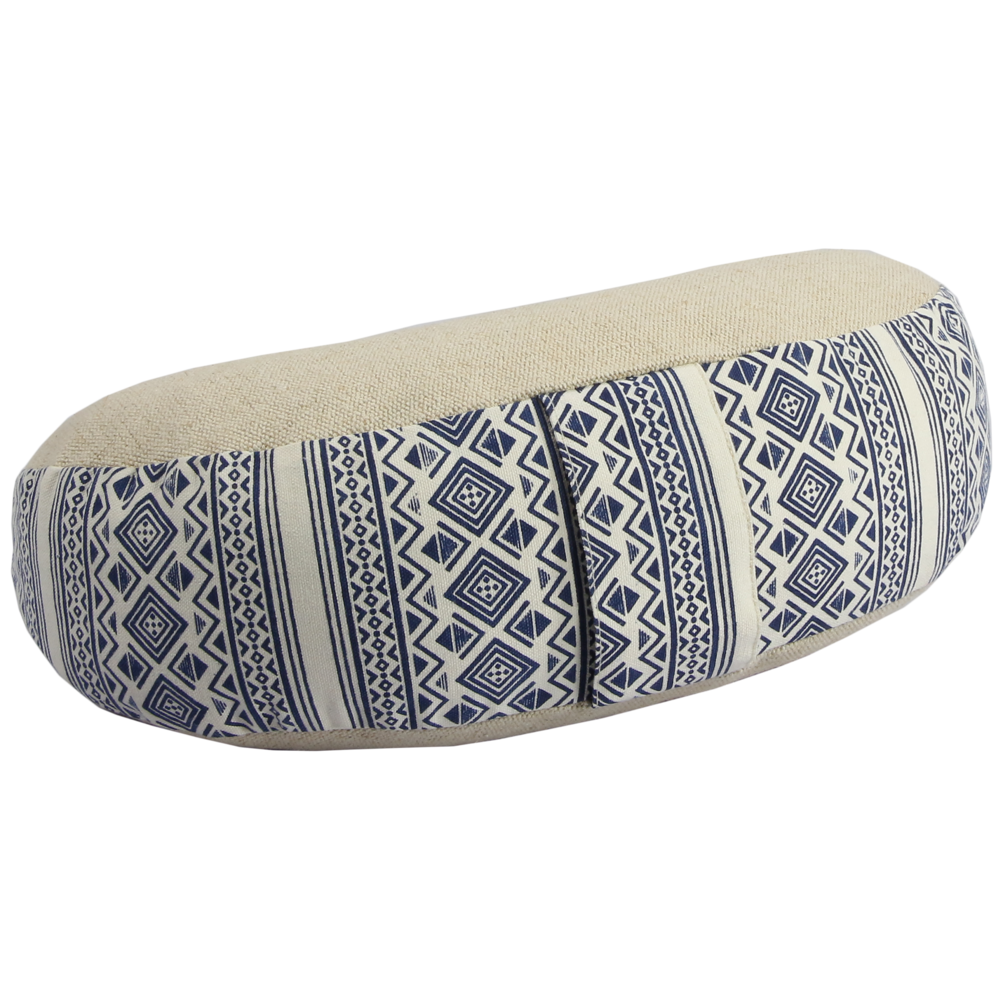 New Neavy Blue Block Print Crescent Cushion Dimensions: 42X22X12 Cm. Centimeter (Cm)
