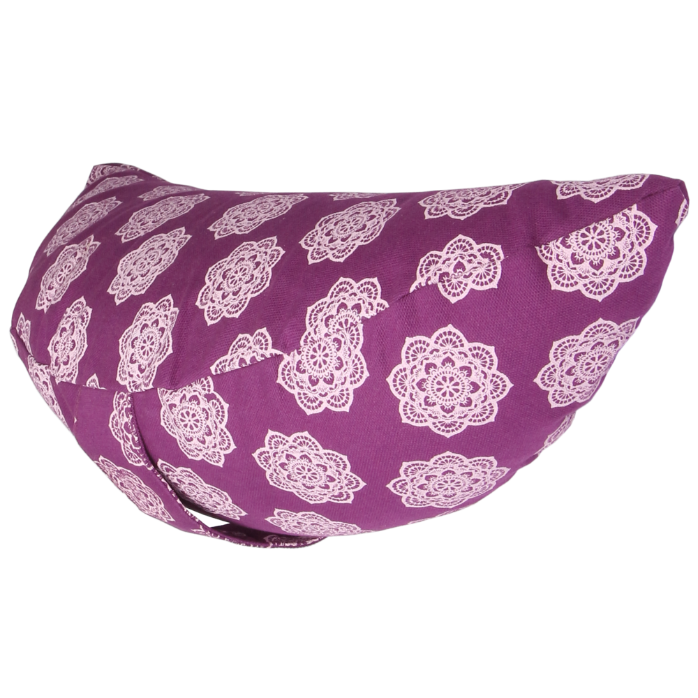 Travel Moon Cushion - Organic Cotton Twill, 45x15 cm, Custom Colors & Sizes | Buckwheat Hull Filling, Ideal for Car & Chair Use