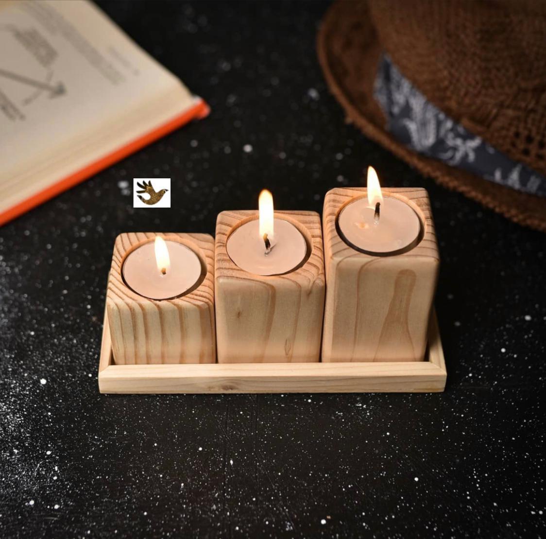 Tripo (Set Of 3 With Tray), Tea Light Holders
