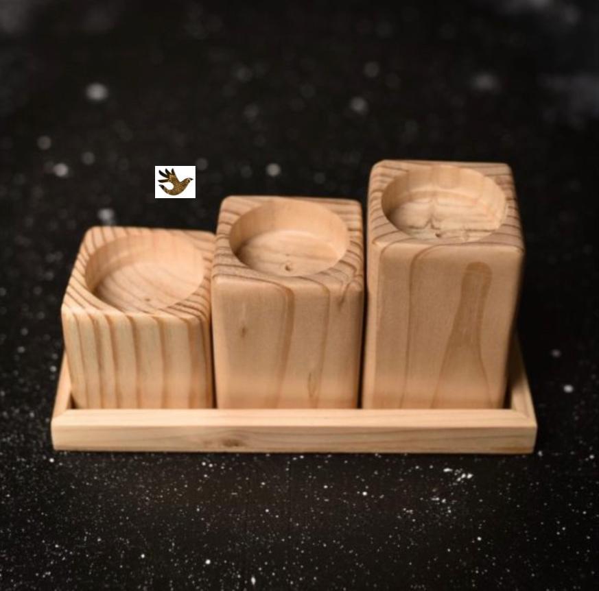 Tripo (Set Of 3 With Tray), Tea Light Holders