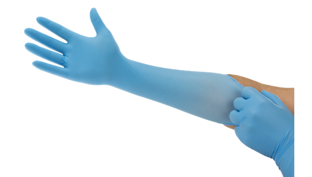 16 Inches Nitrile Gloves Color Code: Blue