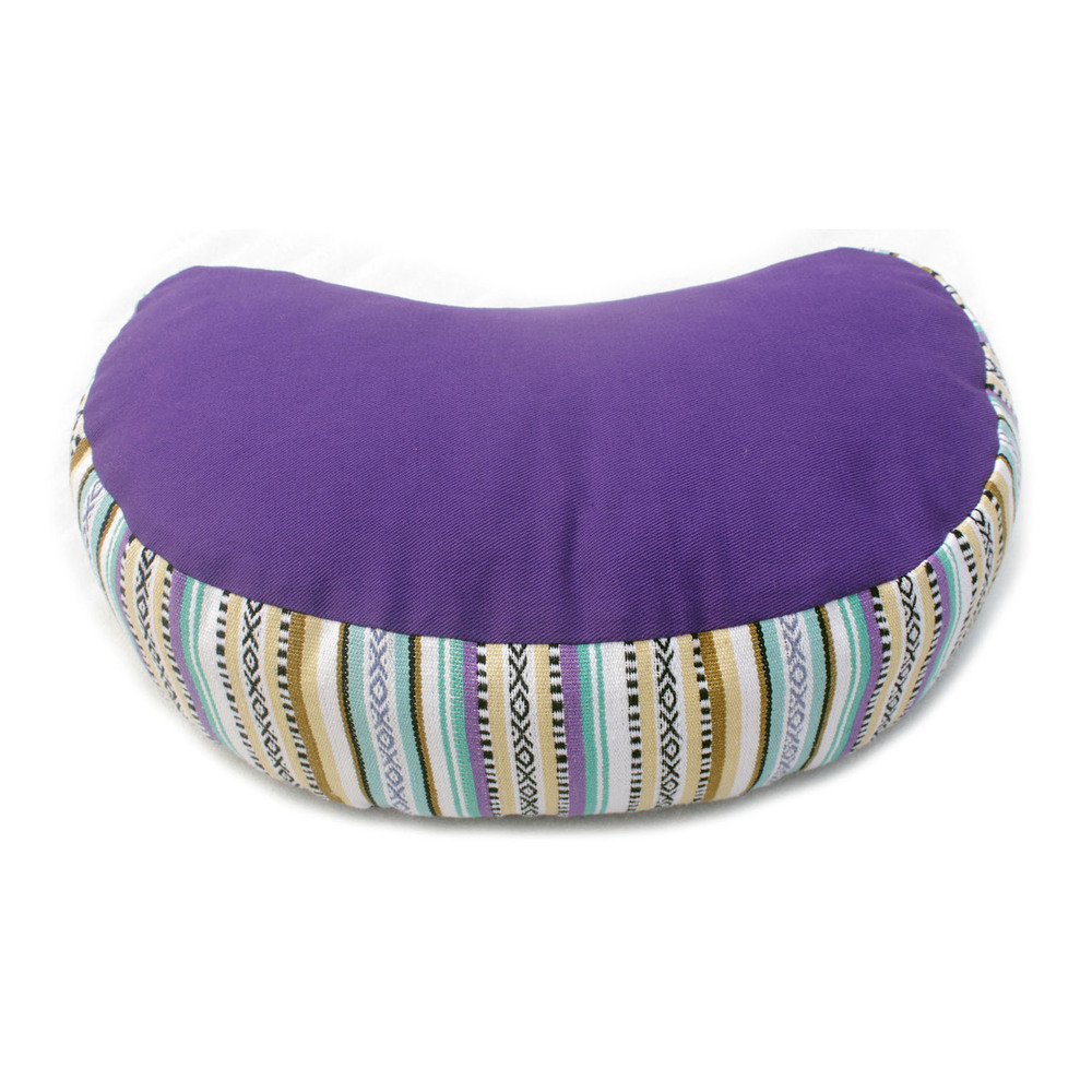 Purple Multicolor Unique Design Crescent Cushion