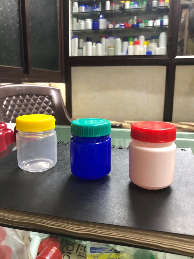 50gm Rub Jar - Hard Plastic, 50gm Capacity, Available In White, Transparent, Blue, Green | Airtight Screw Cap, High Dimensional Accuracy, Recyclable