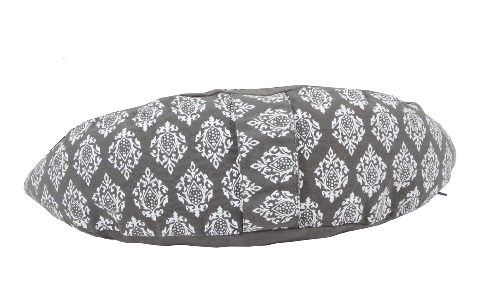 Beautiful Unique Crescent Cushion - Dyed Cotton Canvas, 42x22x12x8 Cm, Cotton/Buckwheat Filling, Custom Color, Hand Block Printed, Zippered Cotton Drill