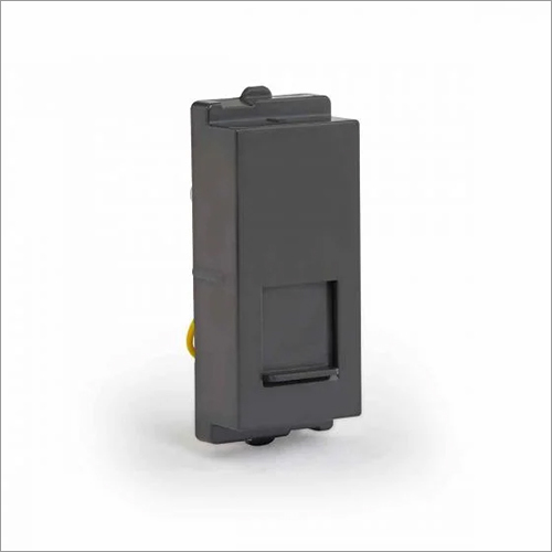 Opale Telephone Outlet - Dark Grey RJ 11 with Shutter | Ideal for Home and Office Use, Versatile Color Design