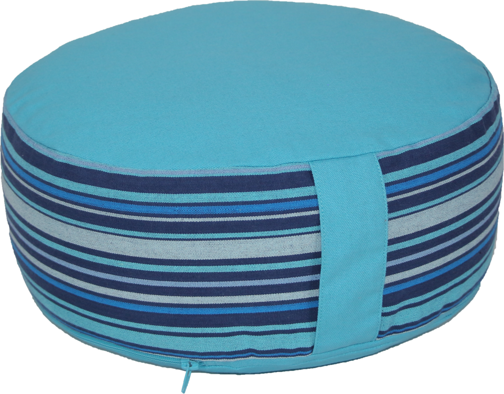 Meditation Cushion - 30x15 cm, Organic Cotton Twill Outer, Zippered Inner Canvas, Round Shape, Suitable for Mindfulness and Zen Meditation