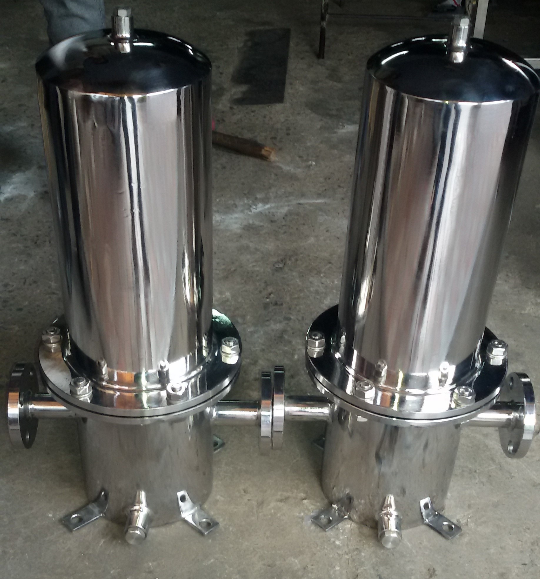 Cylindrical Industrial Cartridge Filter Housing