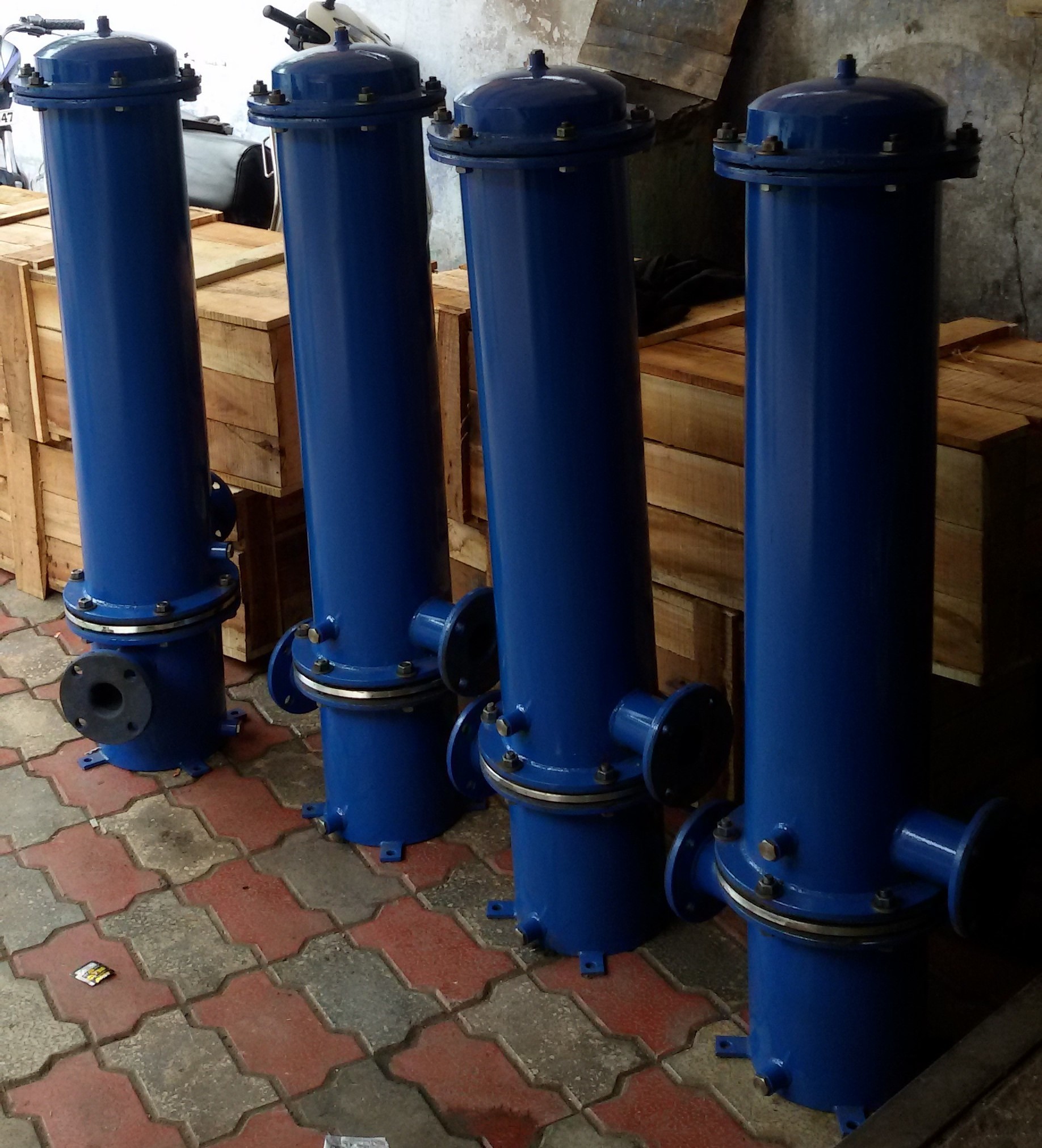 Cylindrical Industrial Cartridge Filter Housing