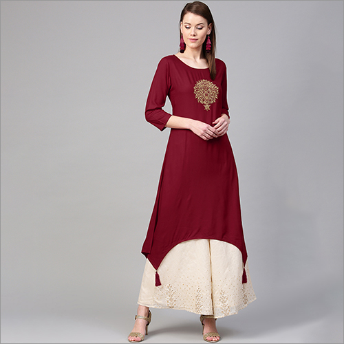 Ladies Fancy Kurti - Casual Style, Washable Cotton Blend for All Seasons | Perfect for Spring, Summer, Rainy Days, and Winter Wear
