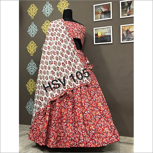 Multicolor Ladies Designer Cotton Lehenga