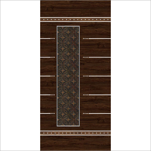 AD-318 Laminate Door - Solid Wood, Vertical Open Style, Brown Finish | Customizable Design for Interior and Residential Use
