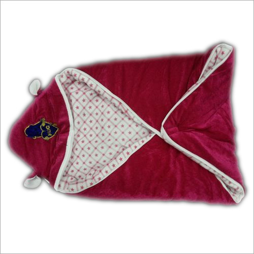 Maroon Jacquard Hooded Baby Blankets