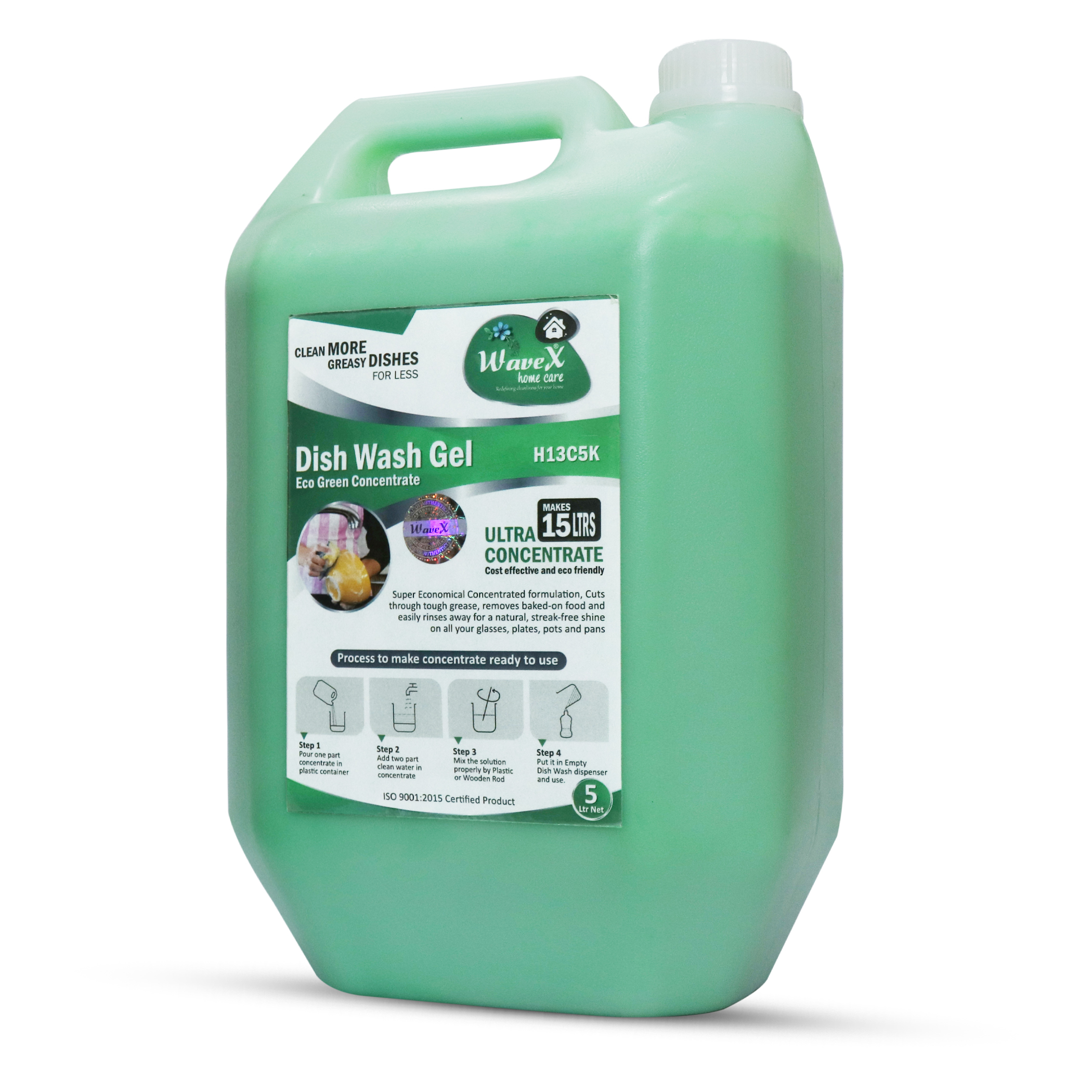 Wavex Dishwash Liquid Gel Eco Green Concentrate