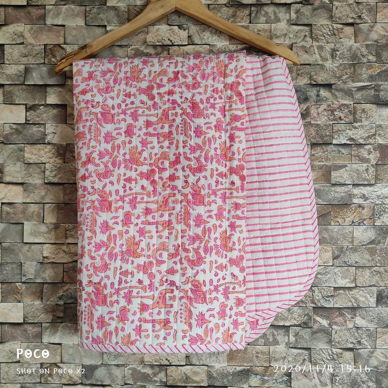 100% Cotton Hand Block Printed Fine Baby Quitls