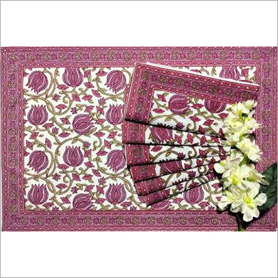 Indoor Elements Rectangular Table Placemats - Cotton, 16x16 Inches, Pink-purple Paisley Design, Quick Drying & Washable
