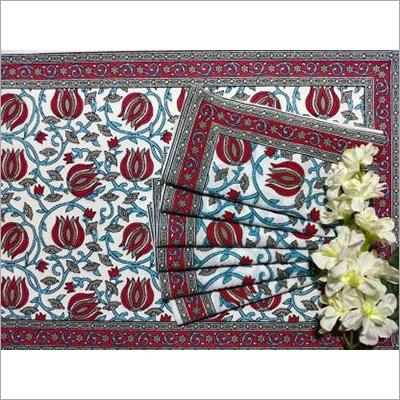 Cotton Table Placemats - Pack of 12, 16x16 Inches, Red-Light Blue-Paisley Design | Quick Drying, Washable, Rectangular Shape