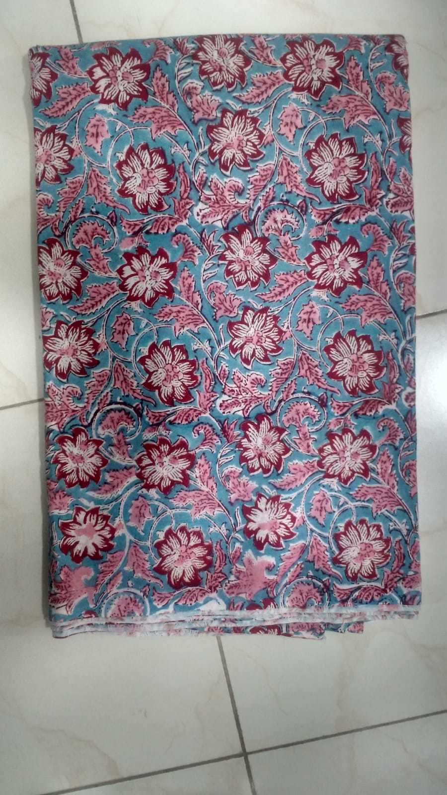 Hand Block Jal Printed Cotton Fabric - 44 Inch Width, Multicolor Design | Exceptionally Soft, Lightweight, Quick Dry, Washable