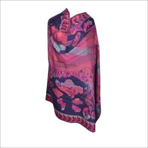 Ladies Woolen Shawl - Cotton Material, 65x185 cm Size, Multicolor Printed Design | Stylish and Comfortable for Women