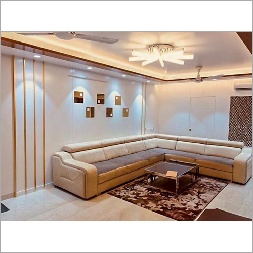 Beige L Shape Sofa Set