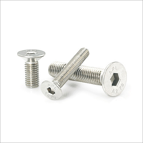 Hexagon Socket Countersunk Head Cap Screws - Stainless Steel, 4'' Size, Silver Color | Industrial Usage, Pack of 20 Pieces