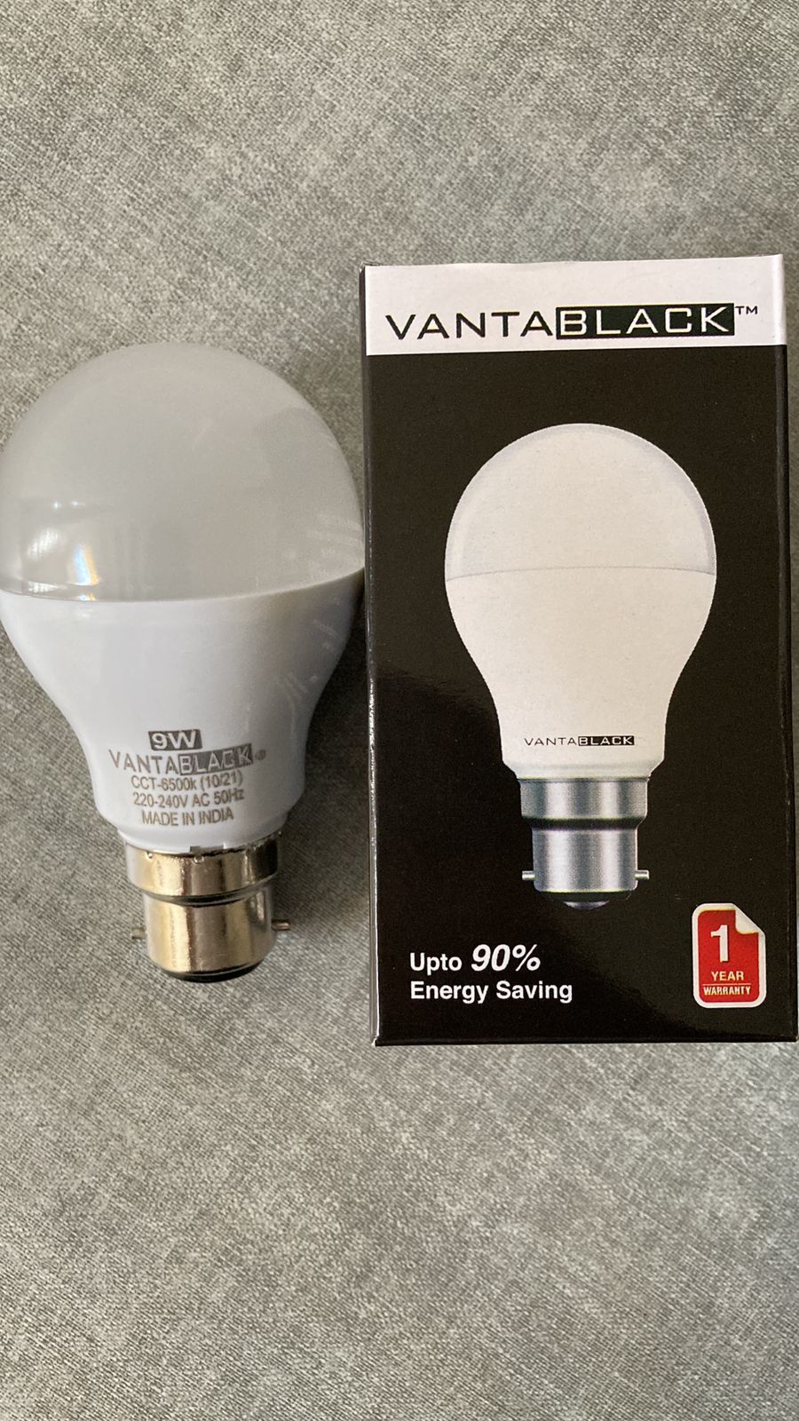 Cool White Vantablack Led Bulb