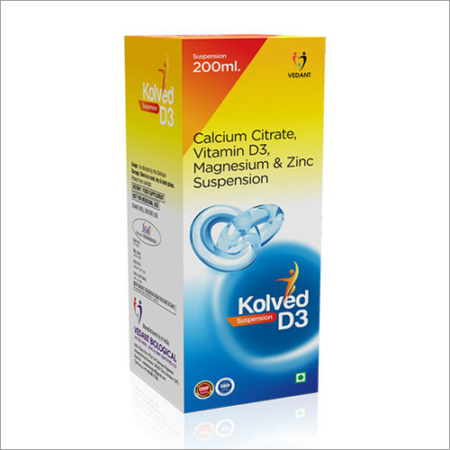 200ml Kolved D3 कैल्शियम साइट्रेट विटामिन D3 मैग्नीशियम और जिंक सस्पेंशन सामान्य दवाएं