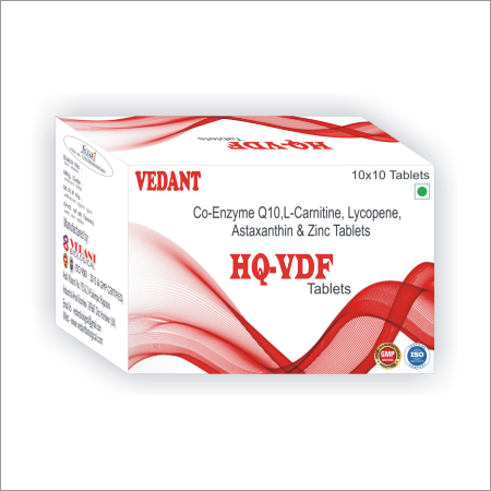 Hq-Vdf Co-Enzyme Q10 L-Carnitine Lycopene Astaxanthin And Zinc Tablets General Medicines