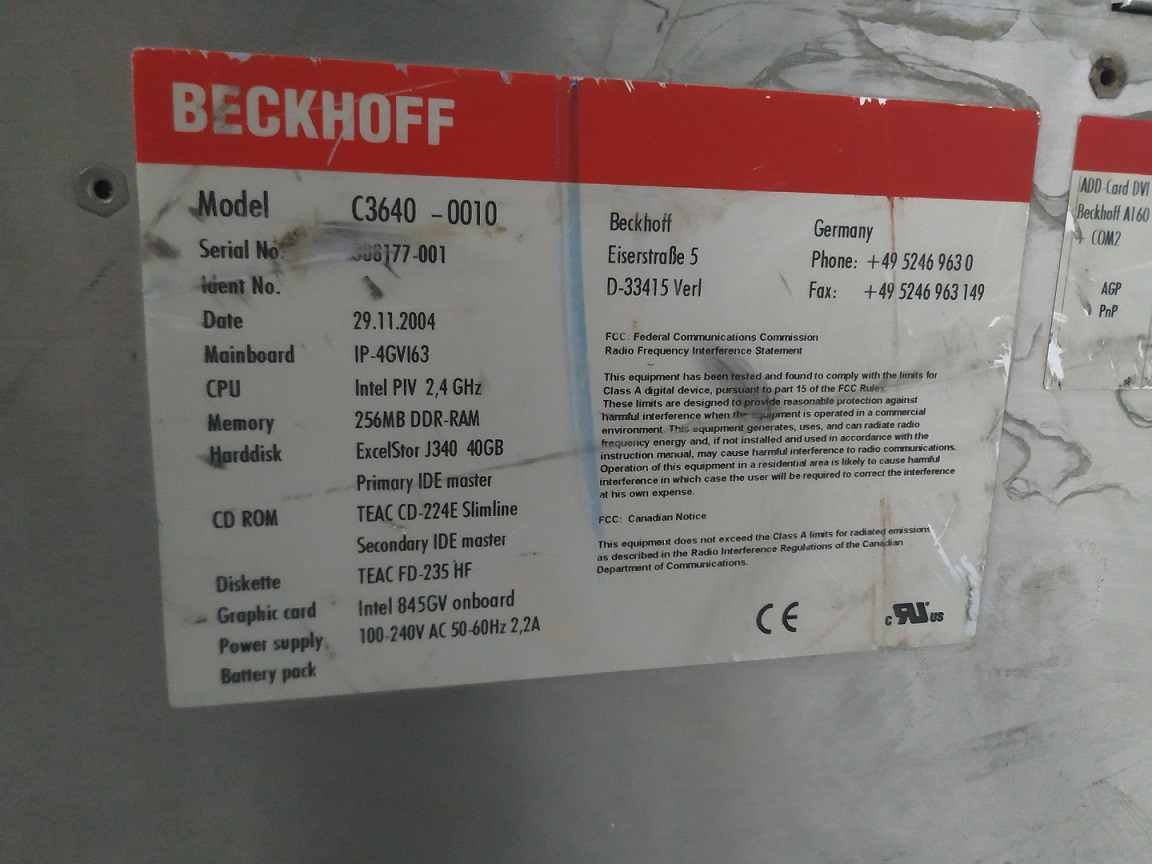Beckhoff C3640-0010 Hmi