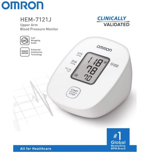 Omron IntelliSense Blood Pressure Monitor - ABS, 17.3x13x11.9 cm, Digital Display | Automatic Pressurization, Personalized Inflation, Irregular Heartbeat Detection, Hypertension Indicator