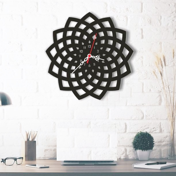 Home Decoration Wall Clock - Metal (Iron) 24x24 Inches, Eco-friendly Handmade Design In Black Or Custom Colors