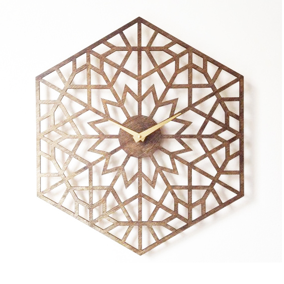 Home Decoration Wall Clock - Metal (Iron) 24x24 Inches, Eco-friendly Handmade Design In Black Or Custom Colors