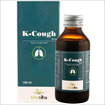 खांसी से तुरंत राहत के लिए आयुर्वेदिक दवा 100ml K-cough Syrup