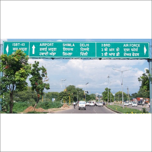 Overhead Gantry Structure Signs - Plastic, Various Sizes Available, Reflective Green Direction Sign , Automatic Functionality