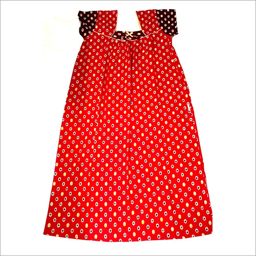 प्रिंटेड लेडीज़ कॉटन रेड नाइटी