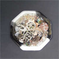 मल्टीकलर हेक्सागोनल सीशेल टी कोस्टर