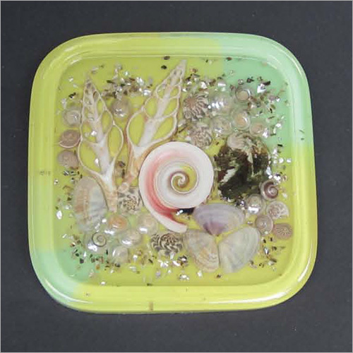 Sqaure Seashell Tea Coaster - Color: Multicolor