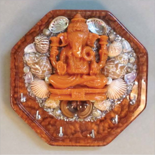 Ganesh Seashell Key Holder - Color: Multicolor