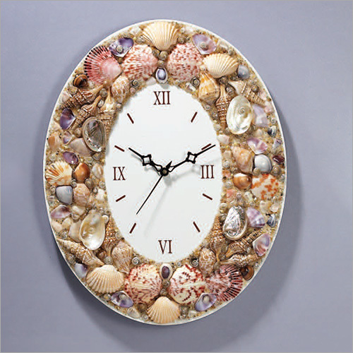 Oval Seashell Wall Clock - Color: Different Available