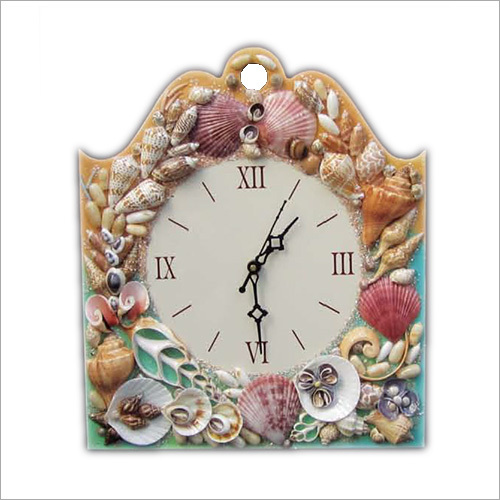 Handicrafted Seashell Wall Clock - Color: Different Available