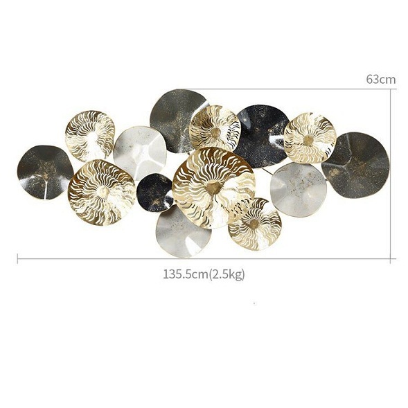 Metal Wall Art - 1066.8x381mm, Gold Finish, Iron Material | Handmade, Eco-friendly, Easy To Clean, Modern Indian Party Decor