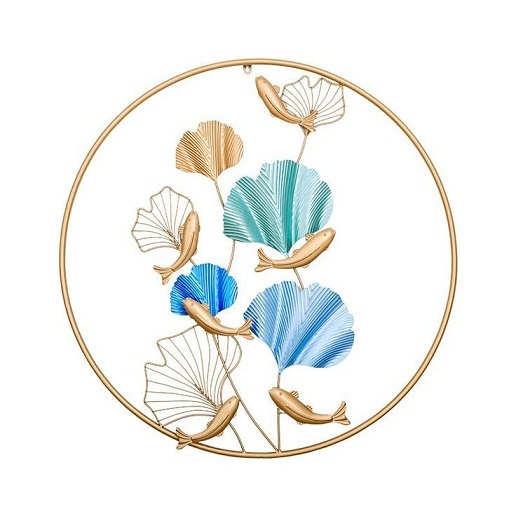 Metal Wall Art - 1066.8x381mm, Gold Finish, Iron Material | Handmade, Eco-friendly, Easy To Clean, Modern Indian Party Decor