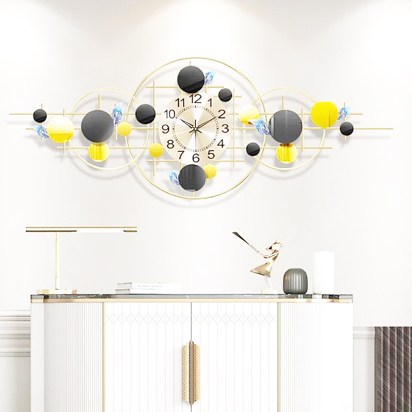 Metal Wall Art - 1066.8x381mm, Gold Finish, Iron Material | Handmade, Eco-friendly, Easy To Clean, Modern Indian Party Decor