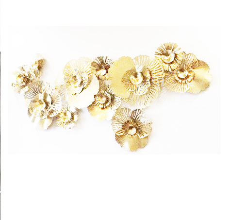 Metal Wall Art - 1066.8x381mm, Gold Finish, Iron Material | Handmade, Eco-friendly, Easy To Clean, Modern Indian Party Decor