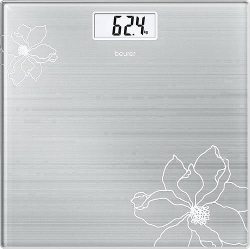 Weighing Scale Beurer Gs-10 Glass Bathroom Scale With Easy-To-Read Lcd Display, Overload Indicator,180 Kg Capacity. Color Code: Grey