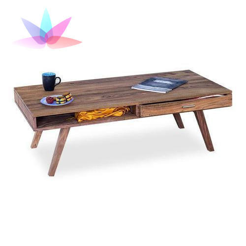 Wooden Centre Table - Solid Wood, 1.5-2.5 Feet Width, Brown Finish | Foldable Indoor Furniture