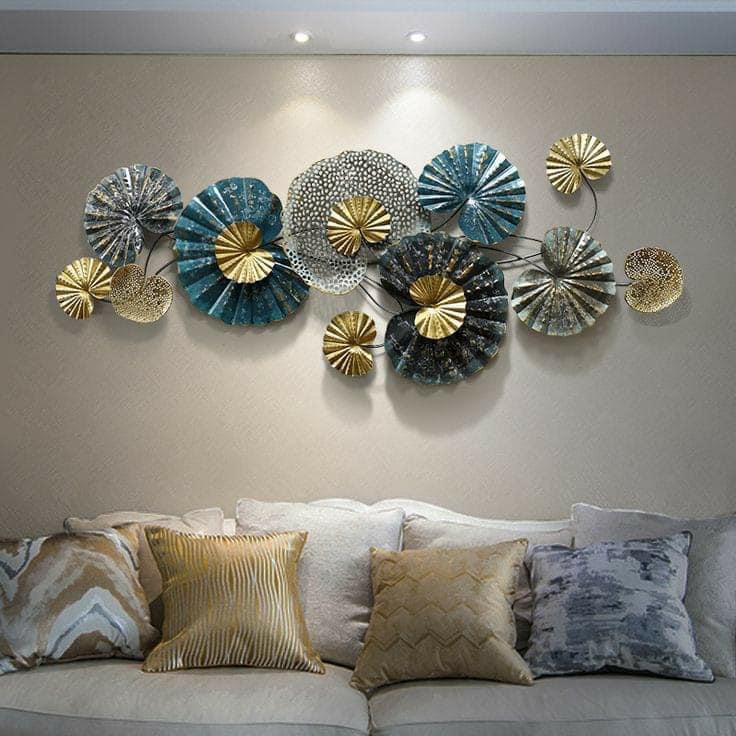 Iron Handmade Wall Art - 1066.8x254x381 Mm, Multi Color Customization | Eco-friendly Metal Decoration With Plated Finish